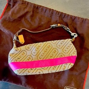 COACH ytk Signature Print Fabric Conver Minibag/purse w dust bag